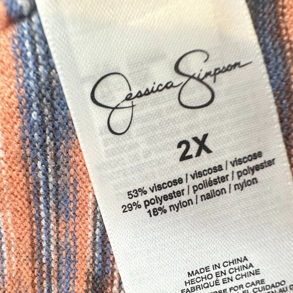 NEW Jessica Simpson Long Sleeve Top Striped Multicolor Flare Wide Sleeves 2X $89 - Picture 13 of 15